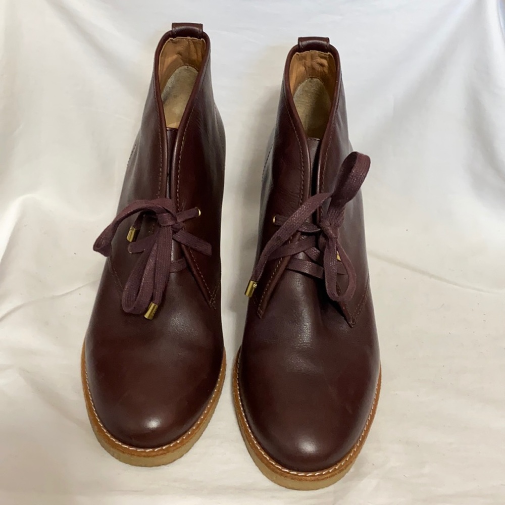 Coach Leather Lace Up Ankle Booties